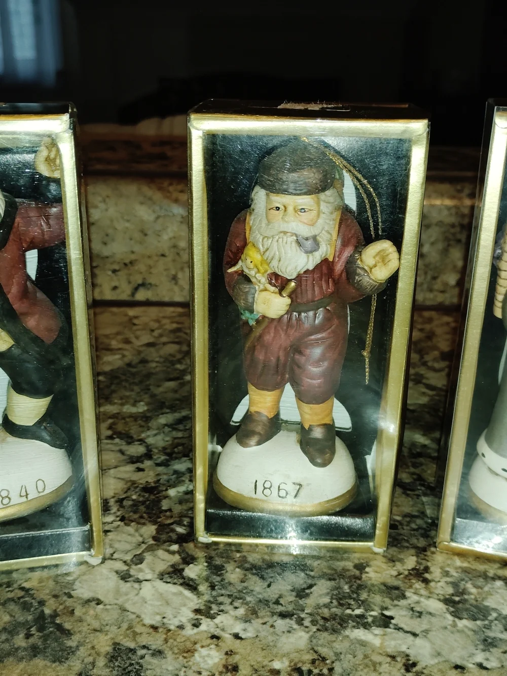 Vintage Ceramic Santa Figurine Ornament Christmas Multi-Color New